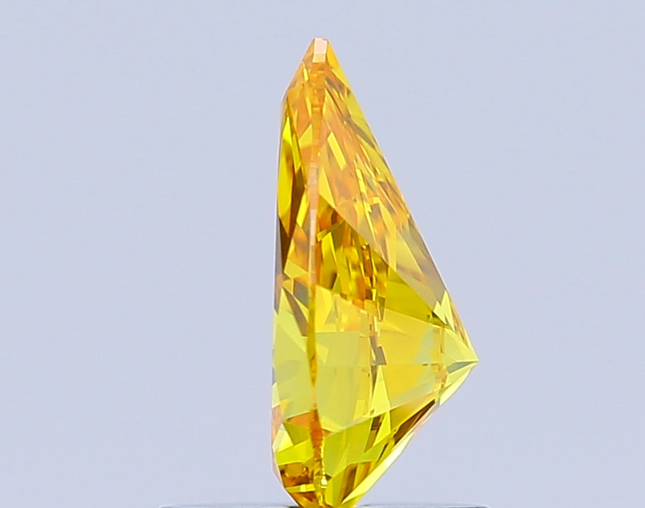 pear 0.99 carat fancy vivid yellow vs2  ex ex none