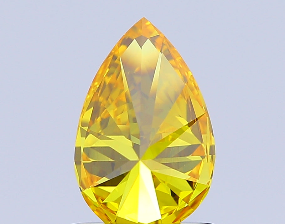 pear 0.99 carat fancy vivid yellow vs2  ex ex none