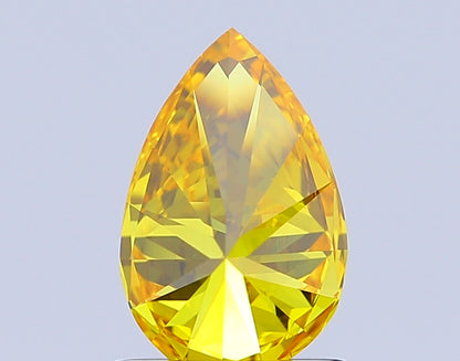 PEAR 0.99 CARAT FANCY VIVID YELLOW VS2  EX EX NONE
