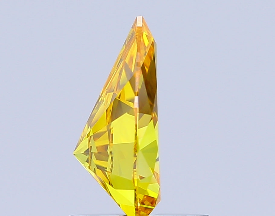 pear 0.99 carat fancy vivid yellow vs2  ex ex none