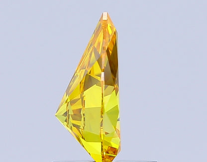 PEAR 0.99 CARAT FANCY VIVID YELLOW VS2  EX EX NONE