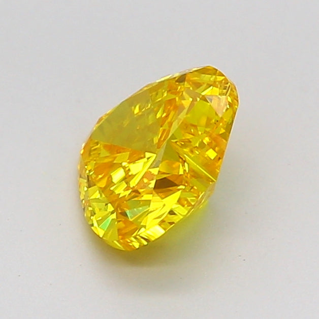 heart 0.96 carat fancy vivid yellow vvs2  vg ex none