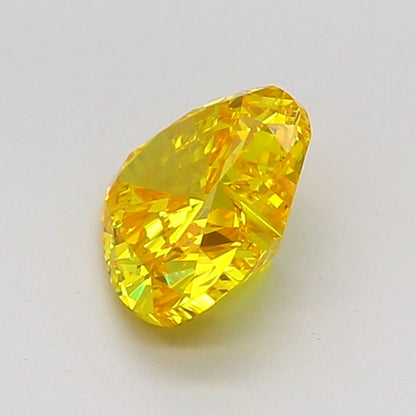 HEART 0.96 CARAT FANCY VIVID YELLOW VVS2  VG EX NONE