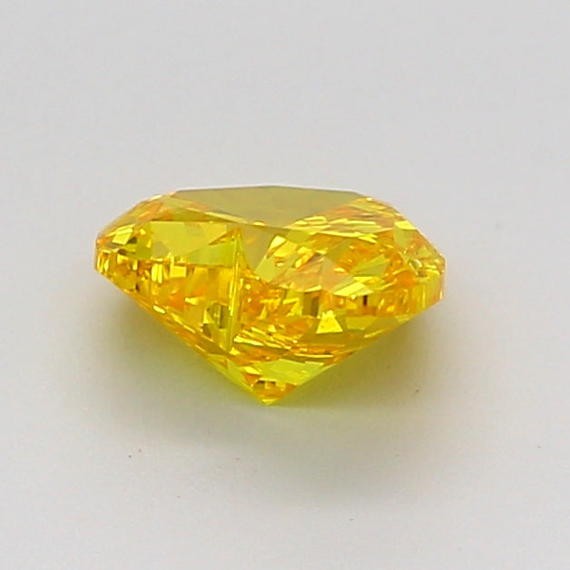 heart 0.96 carat fancy vivid yellow vvs2  vg ex none