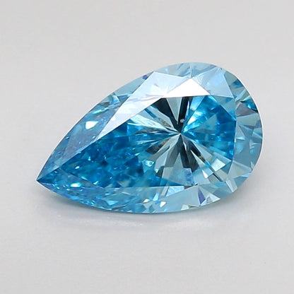PEAR 1.1 CARAT FANCY VIVID BLUE VS1  EX VG NONE