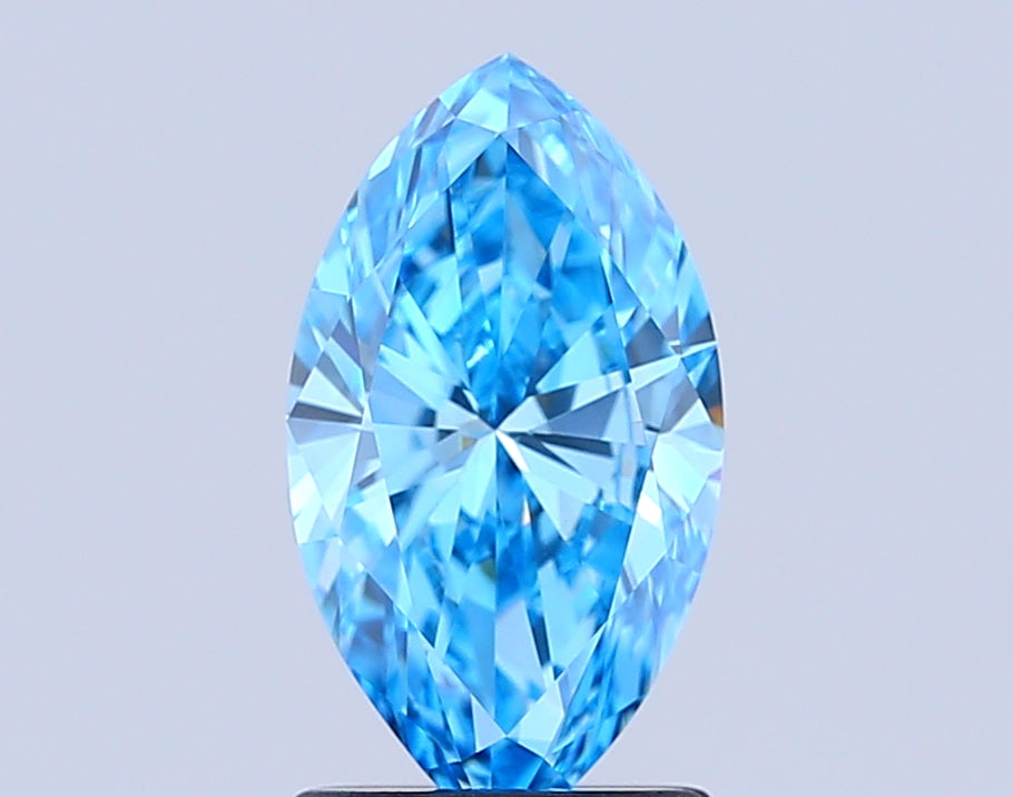 marquise 1.51 carat fancy vivid blue vvs2  ex vg none