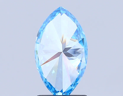 MARQUISE 1.51 CARAT FANCY VIVID BLUE VVS2  EX VG NONE