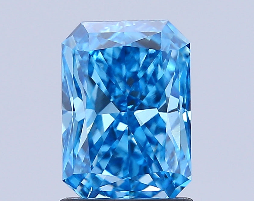 radiant 1.53 carat fancy vivid blue vs1  ex vg none
