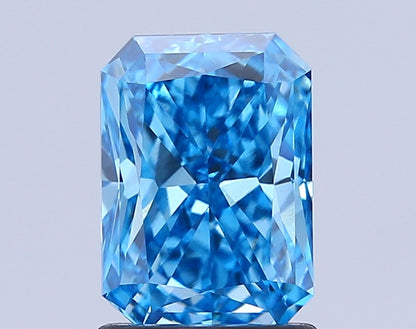 RADIANT 1.53 CARAT FANCY VIVID BLUE VS1  EX VG NONE
