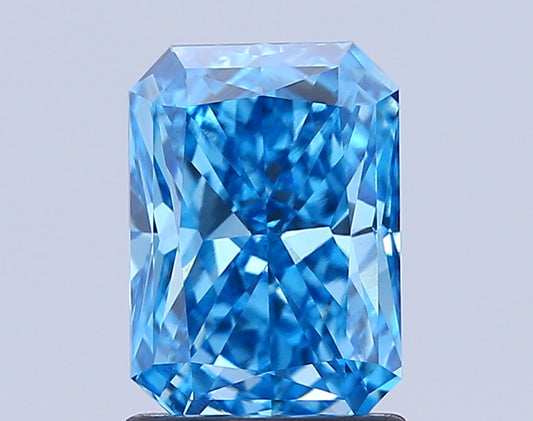 RADIANT 1.53 CARAT FANCY VIVID BLUE VS1  EX VG NONE