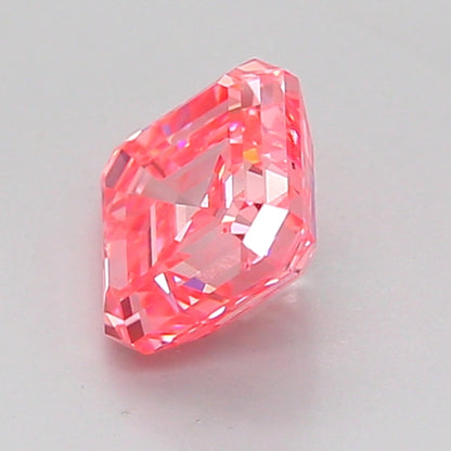 ASSCHER 1.07 CARAT FANCY VIVID PINK VVS2  VG VG STRONG
