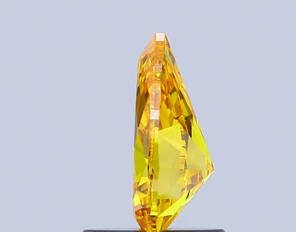 PEAR 1 CARAT FANCY VIVID YELLOW VVS2  VG VG NONE