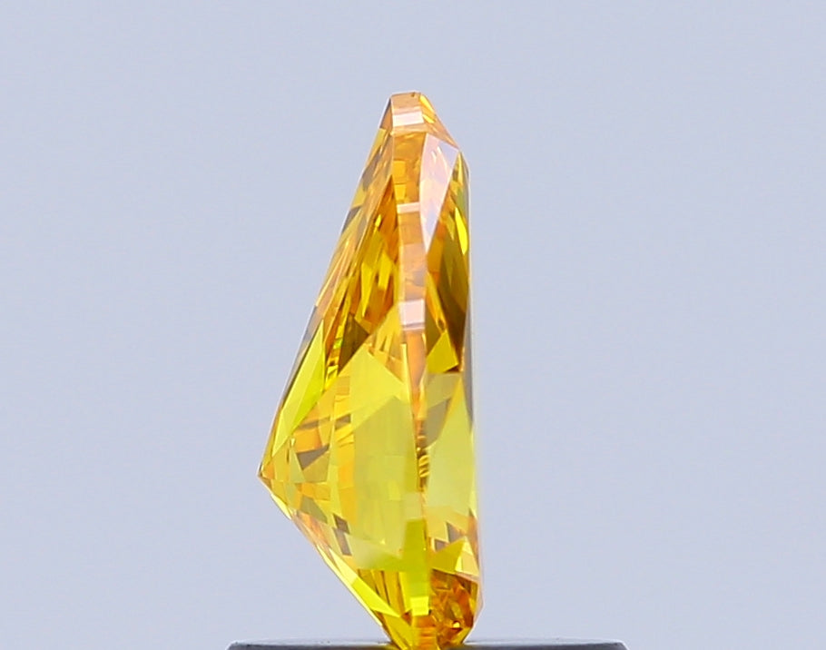 pear 1 carat fancy vivid yellow vvs2  vg vg none