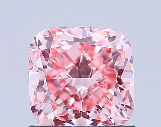 CUSHION 1.03 CARAT FANCY VIVID PINK VVS2  VG EX STRONG