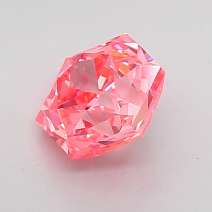 HEXAGONAL 1.06 CARAT FANCY VIVID PINK VVS1  VG VG SLIGHT