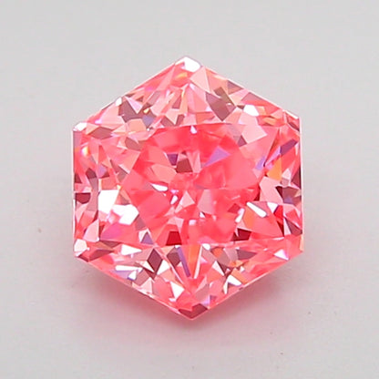 HEXAGONAL 1.06 CARAT FANCY VIVID PINK VVS1  VG VG SLIGHT