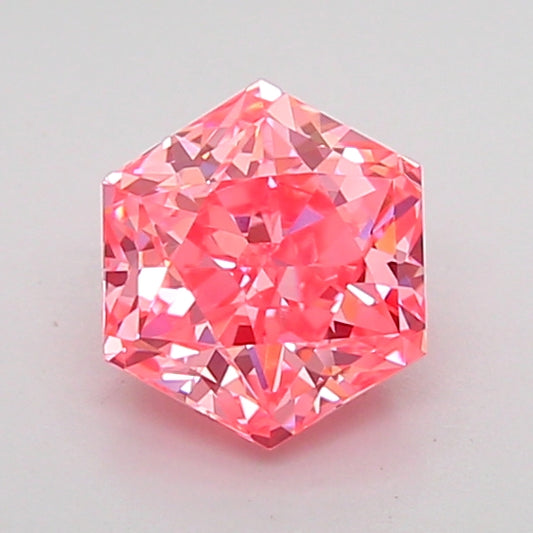 HEXAGONAL 1.06 CARAT FANCY VIVID PINK VVS1  VG VG SLIGHT