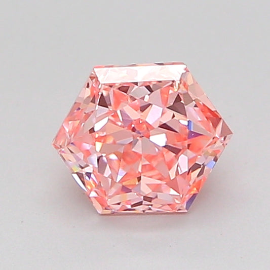 HEXAGONAL 0.9 CARAT FANCY VIVID PINK VVS2  VG VG SLIGHT