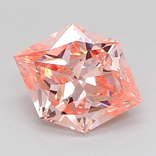HEXAGONAL 0.92 CARAT FANCY INTENSE PINK VVS2  VG VG STRONG