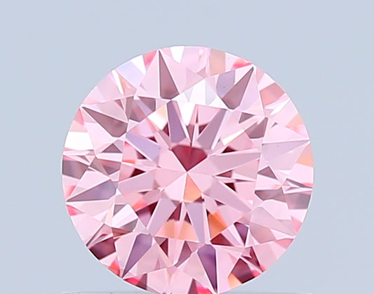 ROUND 0.73 CARAT FANCY VIVID PINK VS1 ID EX EX SLIGHT