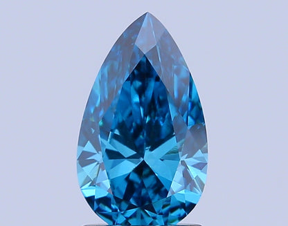 PEAR 1.51 CARAT FANCY VIVID BLUE VS1  EX EX NONE