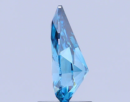 PEAR 1.51 CARAT FANCY VIVID BLUE VS1  EX EX NONE