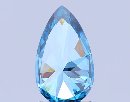 PEAR 1.51 CARAT FANCY VIVID BLUE VS1  EX EX NONE