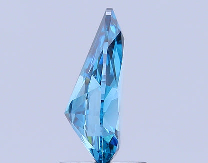 PEAR 1.51 CARAT FANCY VIVID BLUE VS1  EX EX NONE