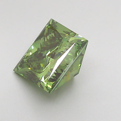 PRINCESS 1.51 CARAT FANCY VIVID GREEN VVS2  VG Good NONE