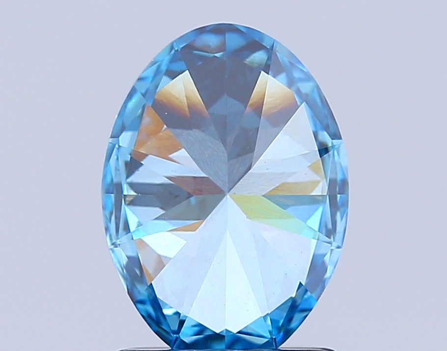 oval 1.5 carat fancy vivid blue vvs2  vg vg none