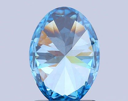 OVAL 1.5 CARAT FANCY VIVID BLUE VVS2  VG VG NONE