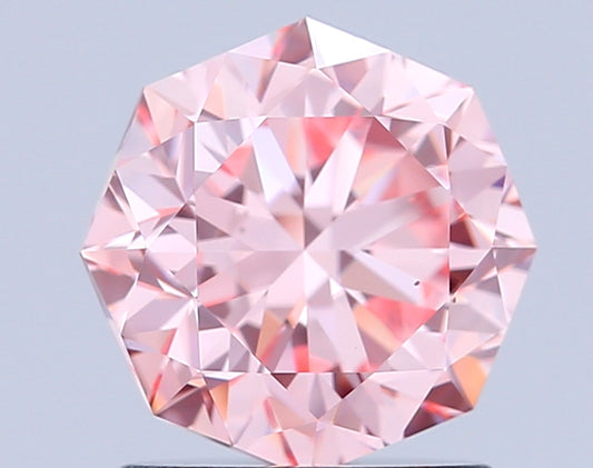 OCTAGONAL 1.48 CARAT FANCY INTENSE PINK VS1  EX EX SLIGHT
