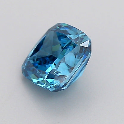 CUSHION 1.04 CARAT FANCY VIVID BLUE VVS2  VG VG NONE