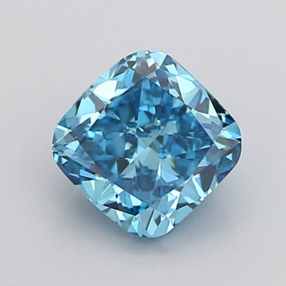CUSHION 1 CARAT FANCY VIVID BLUE VS2  VG VG NONE