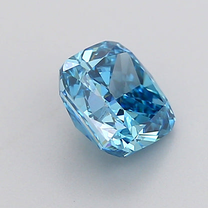 CUSHION 1 CARAT FANCY VIVID BLUE VS2  VG VG NONE