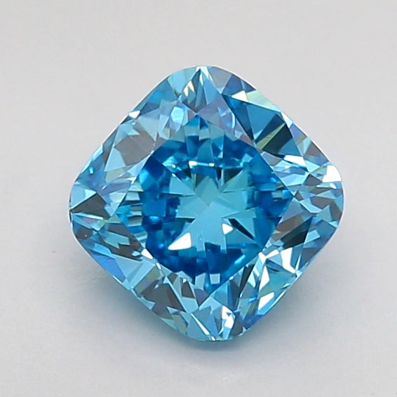 cushion 0.99 carat fancy vivid blue vvs2  vg vg none
