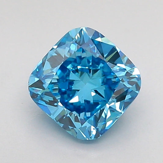 CUSHION 0.99 CARAT FANCY VIVID BLUE VVS2  VG VG NONE