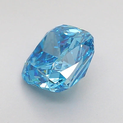CUSHION 0.99 CARAT FANCY VIVID BLUE VVS2  VG VG NONE