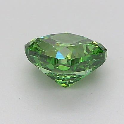 CUSHION 0.98 CARAT FANCY VIVID GREEN VS1  VG VG NONE