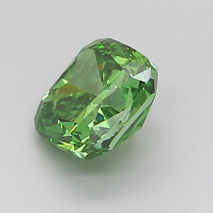 CUSHION 0.98 CARAT FANCY VIVID GREEN VS1  VG VG NONE