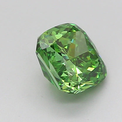 CUSHION 0.98 CARAT FANCY VIVID GREEN VS1  VG VG NONE