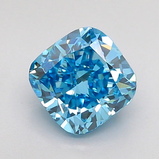 CUSHION 0.99 CARAT FANCY VIVID BLUE VVS2  VG EX NONE