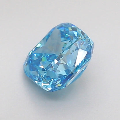 CUSHION 0.99 CARAT FANCY VIVID BLUE VVS2  VG EX NONE