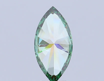 MARQUISE 3.81 CARAT FANCY VIVID GREEN VS1  EX EX VERY SLIGHT