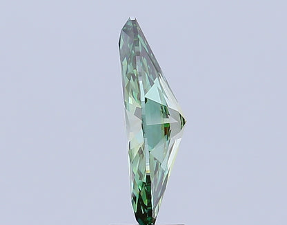 MARQUISE 3.81 CARAT FANCY VIVID GREEN VS1  EX EX VERY SLIGHT