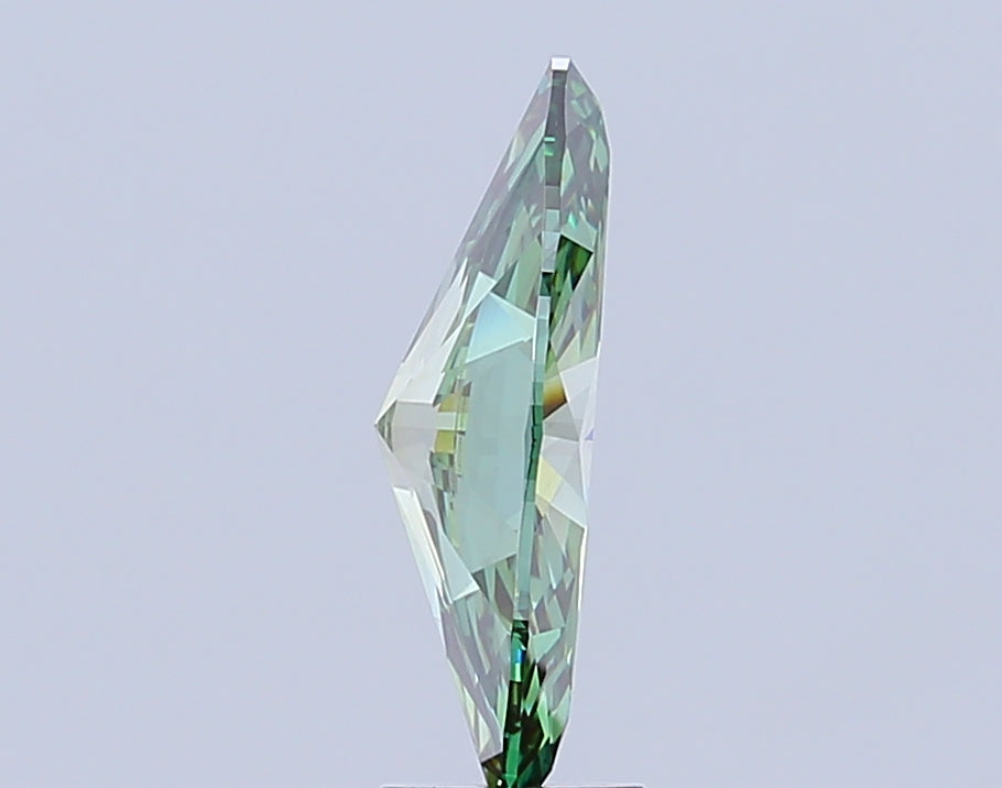 marquise 3.81 carat fancy vivid green vs1  ex ex very slight