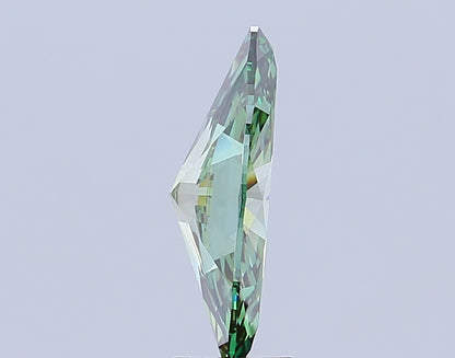 MARQUISE 3.81 CARAT FANCY VIVID GREEN VS1  EX EX VERY SLIGHT