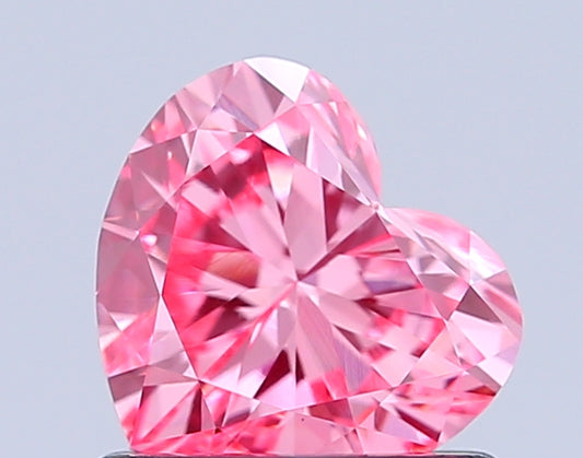 HEART 0.9 CARAT FANCY VIVID PINK VS1  VG VG STRONG