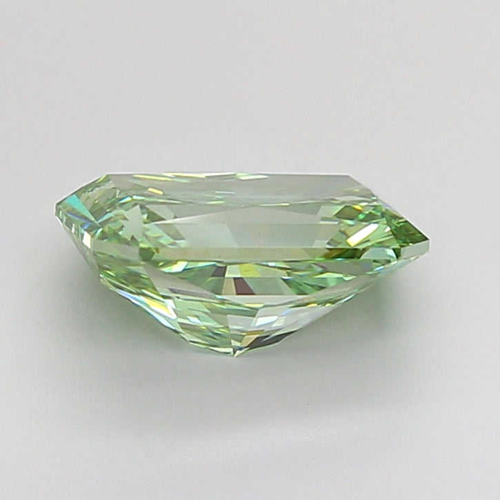 radiant 2.01 carat fancy vivid green vs2  ex ex none