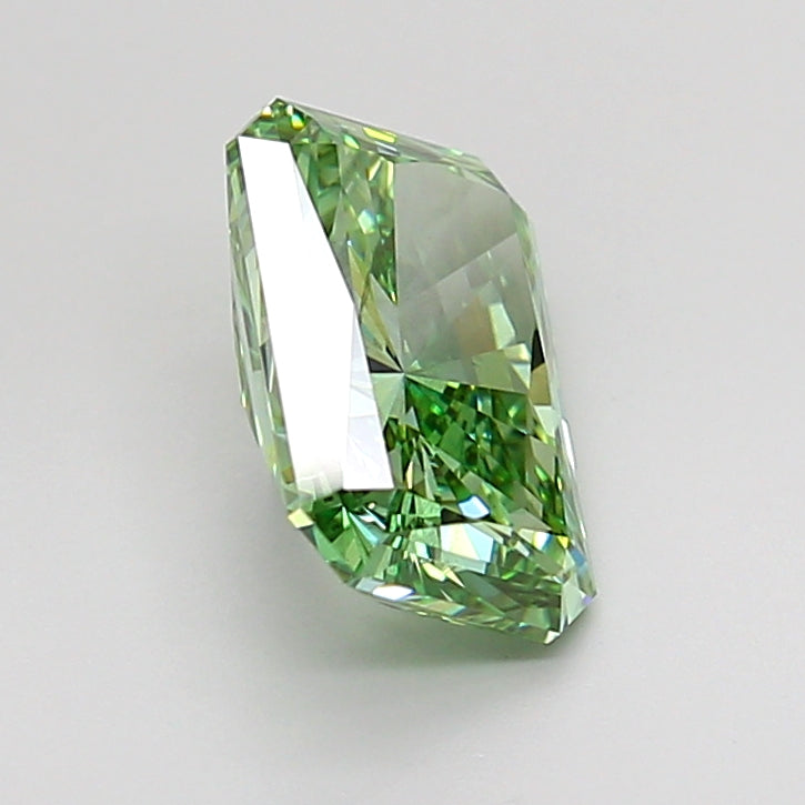 radiant 2.01 carat fancy vivid green vs2  ex ex none